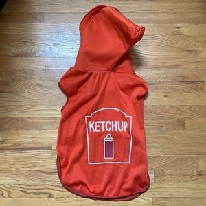 Halloween costume for dog- ketchup bottle